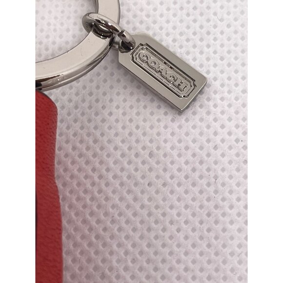 Coach Red Leather Tassel Key Fob Keychain - Picture 4 of 5